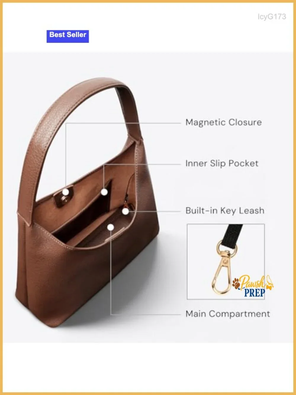 Slouchy Hobo Shoulder Bag, Soft Vegan Leather, Fits iPad, Magnetic Closure
